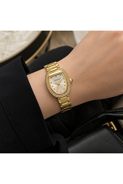 Black Moon Women's Watch with Gold Dial