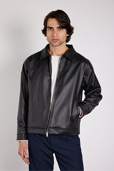 Mesfeno Oversize Zippered Premium Leather Jacket
