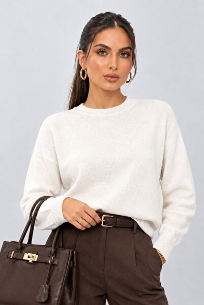 msm fashion Women's Knitwear Sweater Long Sleeve Crew Neck Ribbed Lycra Drop ...