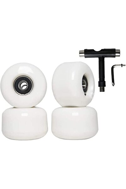 THE WHITE SHOP Skateboard Wheels and Bearings Set 54mm Street Wheels Skateboa...