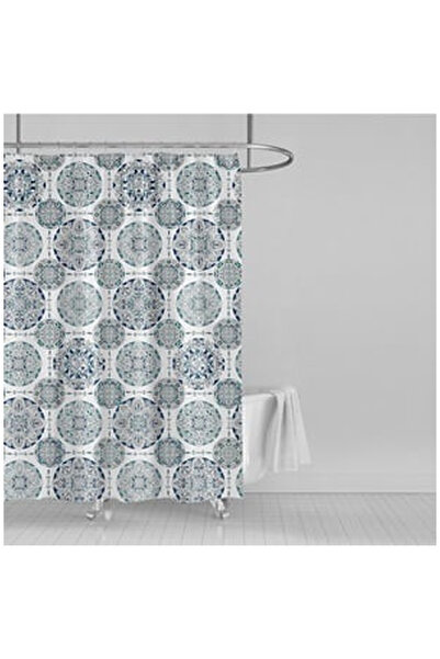 OEM Perdea Dus Bleu Gri Cercuri Vintage 180x180cm
