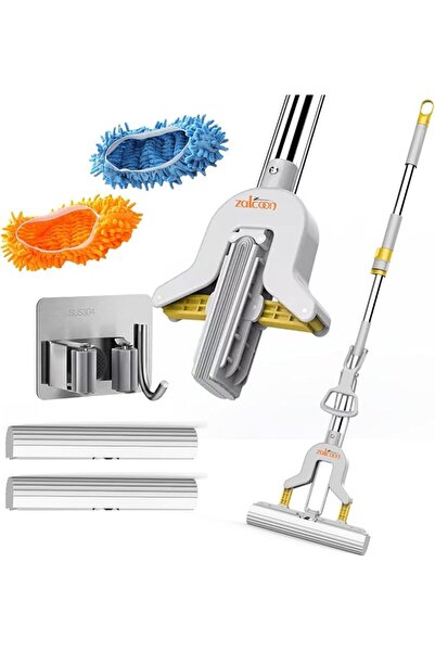 Zalcoon PVA Folding Sponge Self Squeeze Mop with 2 Super Absorbent PVA Sponge...