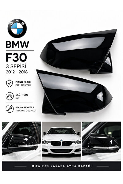 Genel Markalar BMW F20 F30 Uyumlu Yarasa Ayna Kapağı Piano Black (Tırnaklı)