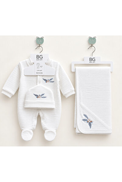 Baby Gift 3-Piece Winter Quilted Baby Set - Overalls with Cap and Booties for...