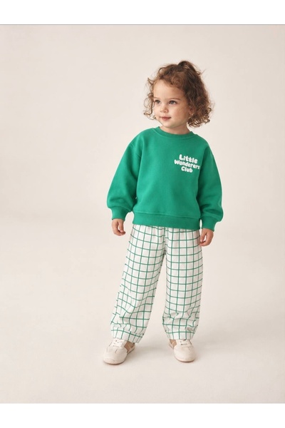 kidsense Girl's Little Wonderer Printed Square Pants Set