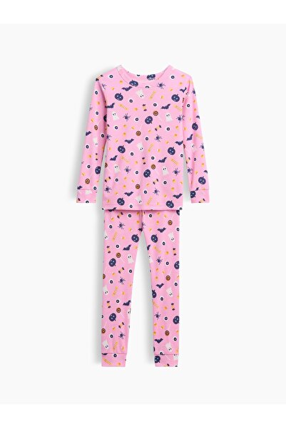 GAP Bebek Pembe Halloween Baskılı Pijama Takımı