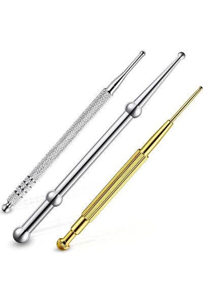 Nuanchu 3 Pieces Facial Reflexology Massage Tool Stainless Steel Manual Acupu...