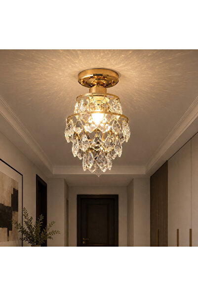 OEM Lustra Ezzelin Crystal, 1xE27, Μέταλλο, Χρυσό