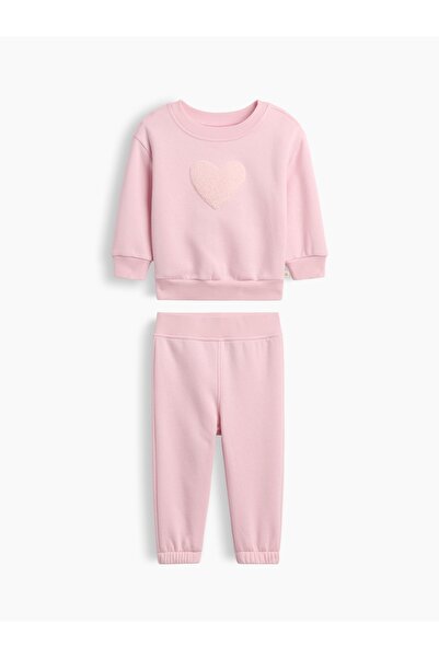 GAP Bebek Pembe Fleece Two-Piece Outfit Set