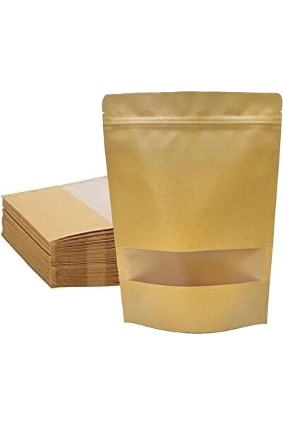 KAWALIB Resealable Bags Stand Up Kraft Paper Bags with Matte Window Zip Lock ...