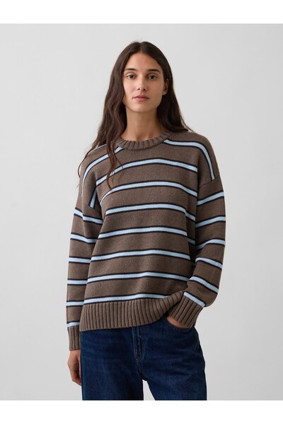 GAP Kadın Kahverengi 100% Pamuk Oversized Kazak