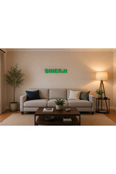 SINERJI Özel 3D Tasarım Duvar Yazısı - 10 cm Yükseklik (green)