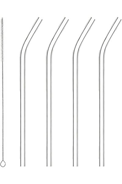 GoodTool 5 Pieces Glass Transparent Straw Set, Reusable Straws, Household Str...