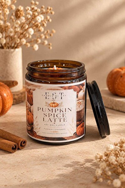 🎃 Pumpkin Spice Latte – Balkabağı & Tarçın Kokulu Soya Mum