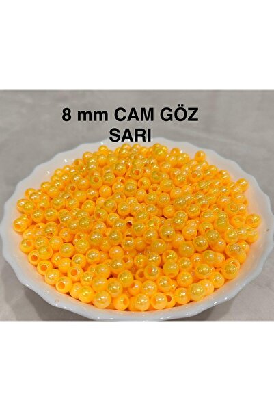 100 adet Sarı Sazan Boncuğu 8 MM