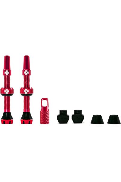 Muc-Off صمامات بدون أنابيب V2، حمراء 44 مم - سيقان صمامات بدون أنابيب مع أداة...