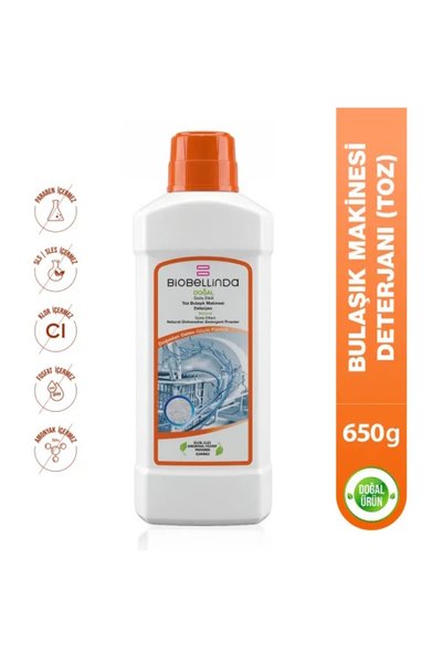 bıobelinda Doğal Soda Etkili Toz Bulaşık Makinesi Deterjanı 650 ml