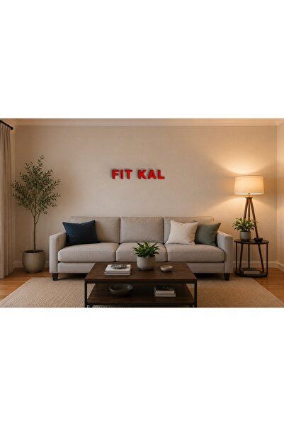 FIT KAL Özel 3D Tasarım Duvar Yazısı - 10 cm Yükseklik (red)