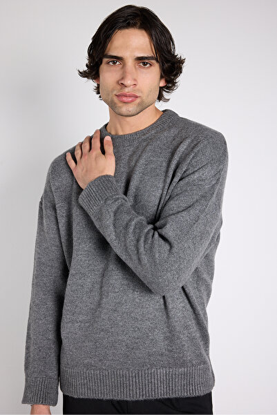 Mesfeno Oversize Crew Neck Basic Knit Sweater