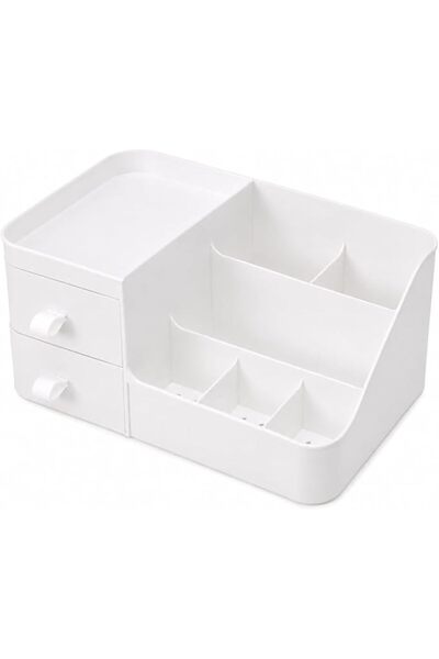 AOMIGE Plastic Desktop Storage Organizer Drawer Makeup Organizer Box, Multi C...