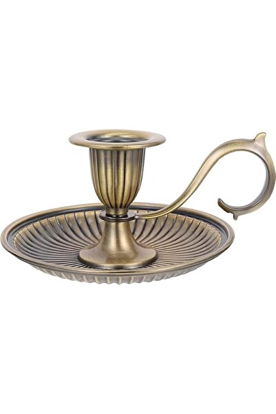 GENERAL Taper Candle Holder with Finger Ring, Vintage Retro Metal Pillar Cand...