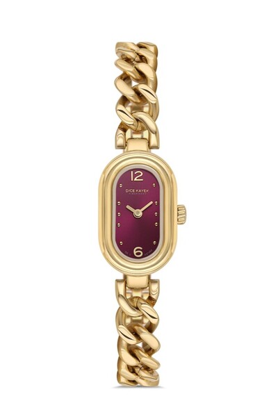 Dice Kayek Dk.1.Ag1464.213 Minimal Oval Case Chain Cord Gold Color Women's Wr...