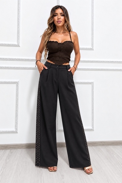 FashionForYou Παντελόνι γραφείου CELISA, με λάστιχο στην πλάτη και κρύσταλλα,...