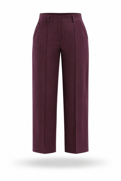 5in1Canpolat Plum Front Stitched Tencel Trousers 00206