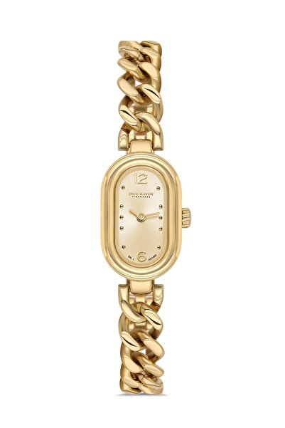 Dice Kayek Dk.1.Ag1464.25 Minimal Oval Case Chain Cord Gold Color Women's Wri...
