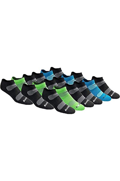 SAUCONY mens Performance Comfort Fit No-Show Socks Multi-Pack Mesh Ventilatin...