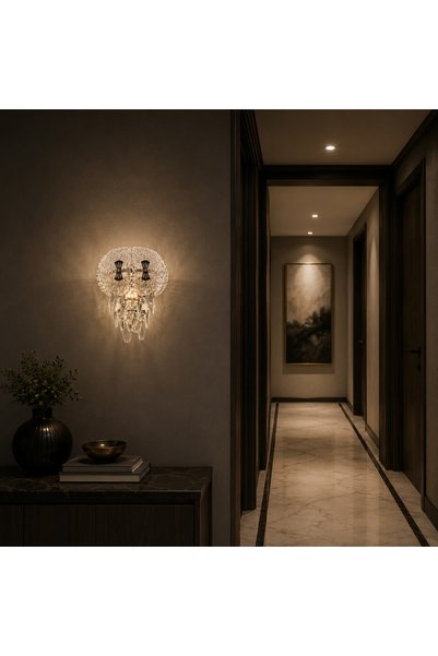 Alessandro DESIGN Aplica Cristal DONNO, 3xE14, Metal si Cristal, Auriu