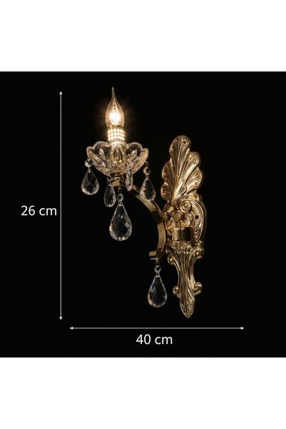Alessandro DESIGN Aplica Cristal WATSON LAKE, 1xE14, Metal si Cristal, Auriu