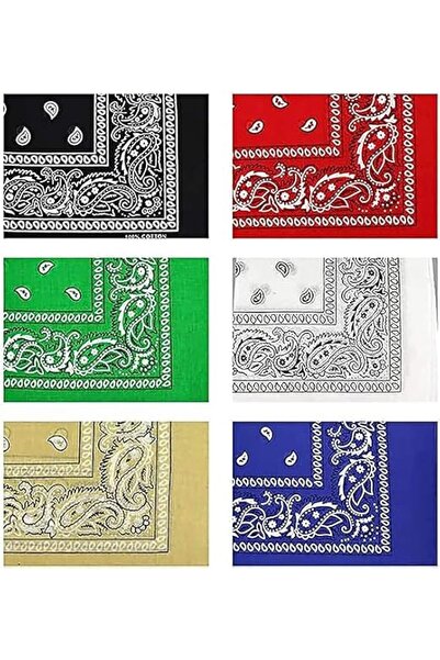 Bukela 6Pcs 55cm Bandanas for Men Women, Multi-Purpose Square Scarfs, Cotton ...