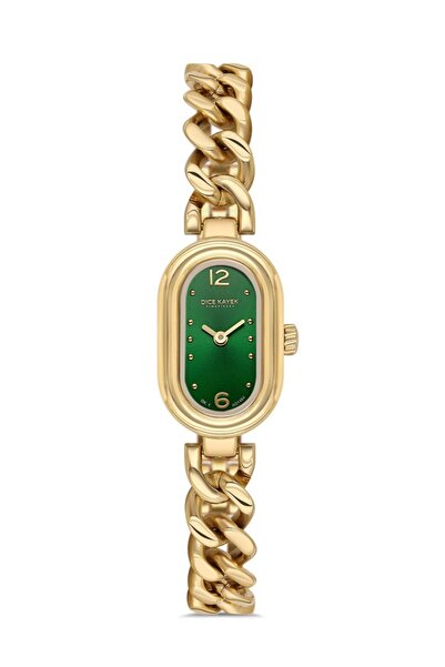 Dice Kayek Dk.1.Ag1464.29 Minimal Oval Case Chain Cord Gold Color Women's Wri...