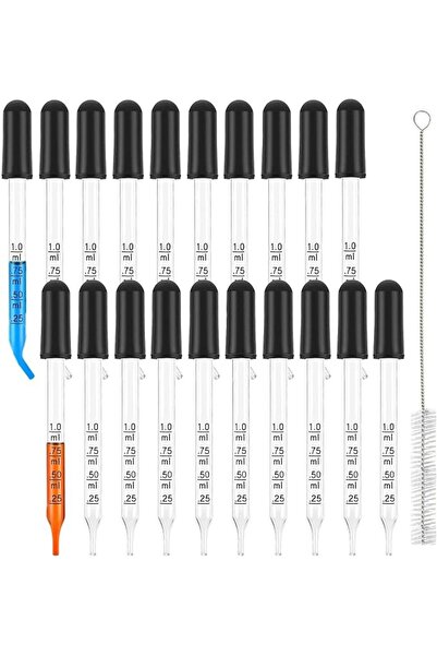 MAKINGTEC 20 Pack Glass Droppers, Bent & Straight Tip Calibrated Glass Medici...