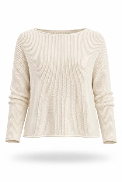 5in1Canpolat Cream Sausage Collar Knitwear 261112