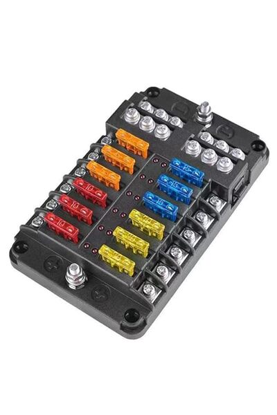 Foloose 12 Way Blade Fuse Block, 12V Automotive Fuse Box Holder, Waterproof C...