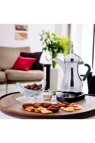 Generic Arabic Coffee Maker 1L – Premium 4-in-1 Electric Stainless Steel Dallah for Traditional Arabic Coffee, Boiling Water, Tea & Milk, Wide Opening, Ergonomic Handle, Digital Control, Black – NSK-3006