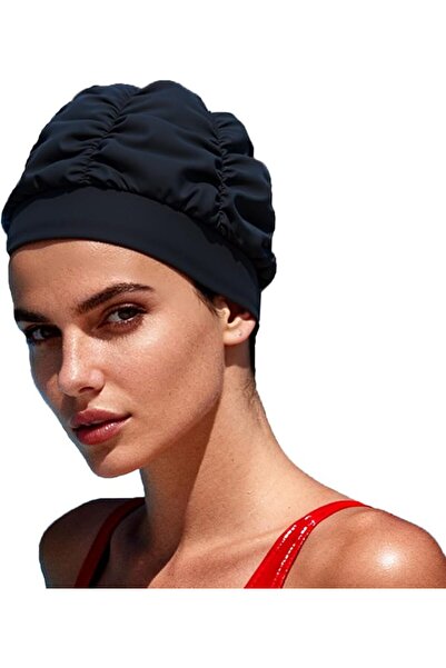 THE WHITE SHOP Swimming Cap with Latex Grip - Women's Quick-Dry Satin Design ...