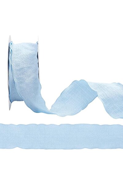 GENERAL Castoweef Blue Ruffle Ribbon, 9.8 Yards 1.57 Inch, Double Edge Ruffle...