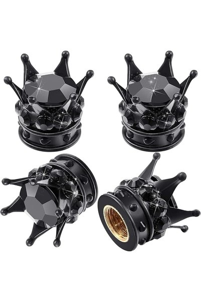 ASKIND 4Pcs Crown Bling Tire Stem Valve Caps, Crystal Diamond Car Wheel Tire ...