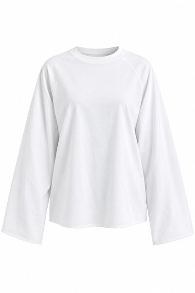 Laluvia Λευκό Βασικό Μπλουζάκι Oversize - 2128