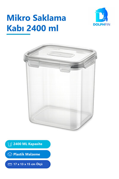 DolphFin Micro Storage Container 2400 Ml, Plastic, 17 X 13 X 15 cm