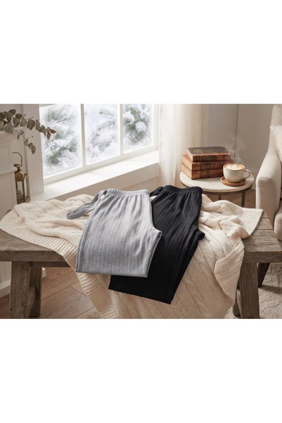 chiara grazia Battal Boy Cotton Wide-Leg Winter Pajama Pants