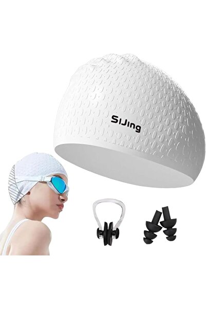 LAXDAMRE Silicone Swim Cap, Extra Large Size for Women and Men with Curly, Sh...