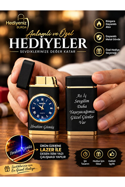 hope corner Kişiye Özel Saatli Çakmak