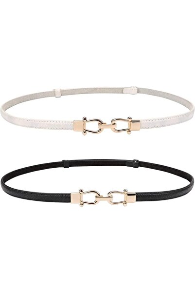 SYOSI Women Thin Leather Waist Belt, Adjustable Skinny Belt for Jeans Pants D...