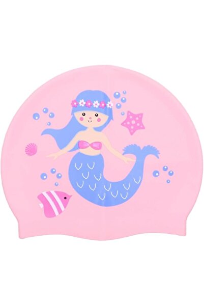 GENERAL Kids Silicone Swim Cap, Waterproof Long Hair Cap with Ear Protection