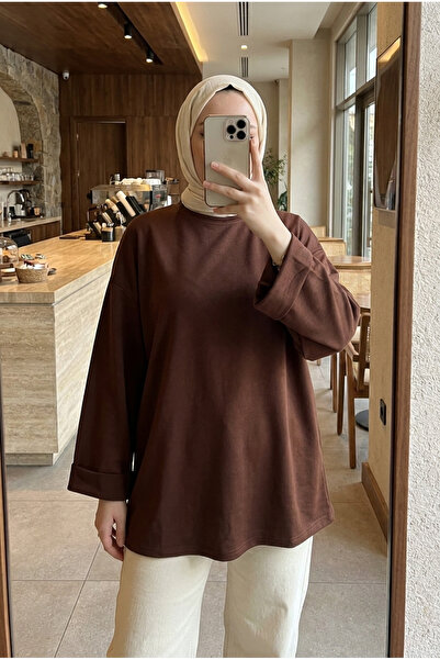 Kirazca Butik Women's Oversize Lace-Up Long Tunic 75 cm
