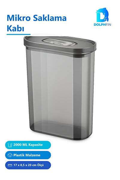 DolphFin Micro Storage Container 2000 ml Multi-Colored Plastic
